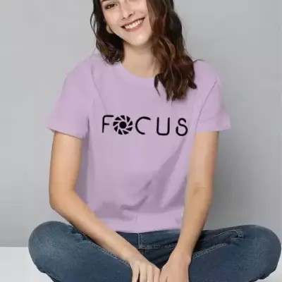 Focus T-Shirt Women Round Neck Purple